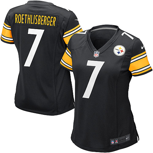 Women's Game Ben Roethlisberger Nike Jersey Black Home - #7 NFL Pittsburgh Steelers